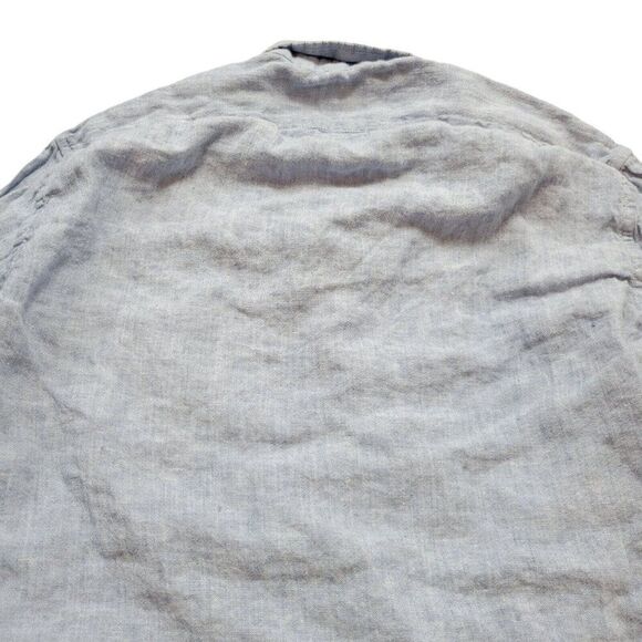 J Crew Shirt Mens Small Blue Slim Fit Linen Blend Long Sleeve Button Up Preppy - Picture 7 of 8